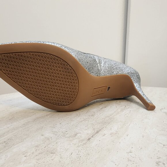 On 34th Womens Jeules Pointed-Toe Sli Silver Glitter 8M - Picture 7 of 10